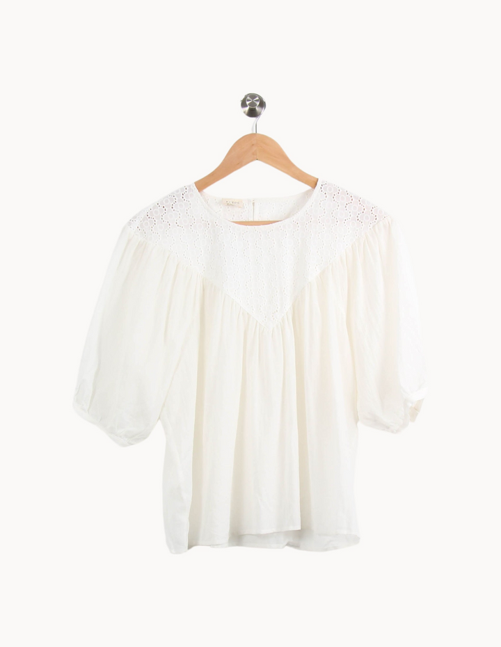 Blouse Brodée Blanche - Taille S/36 de la marque Ekyog | PARAD66563 - Vendu par Paradigme - Image 2