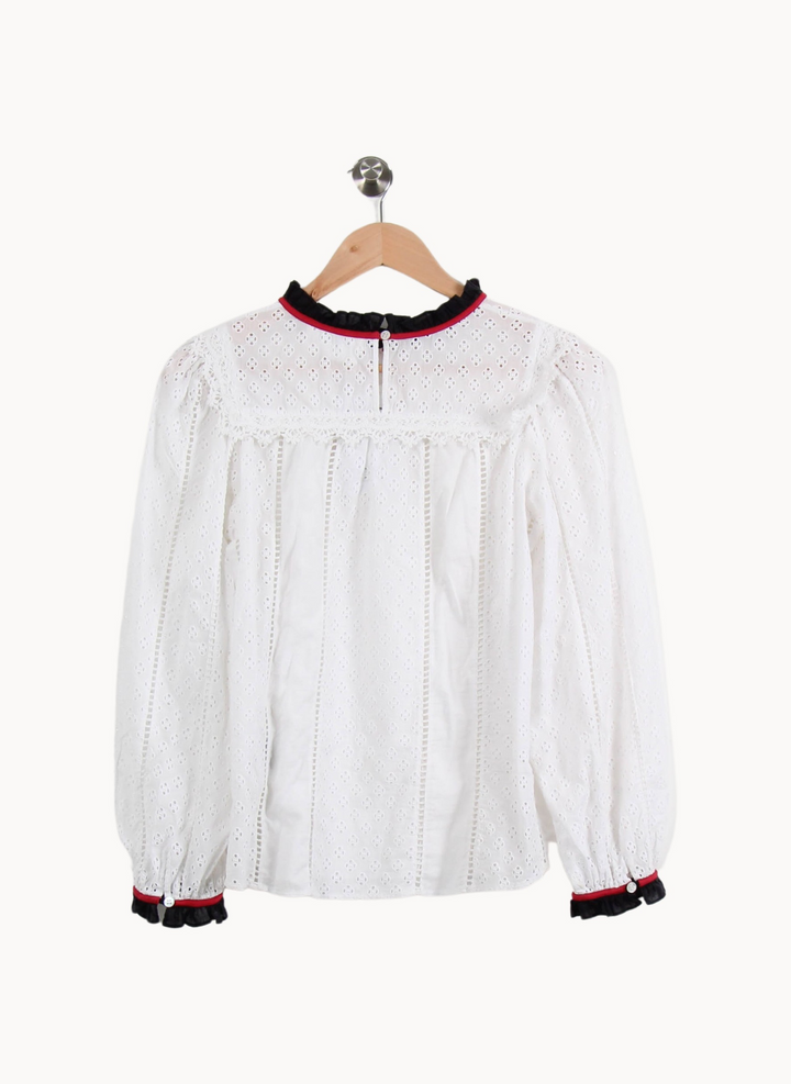 Blouse Blanche et Noire - Taille S/36 de la marque ba&sh | PARAD67266 - Vendu par Paradigme - Image 4