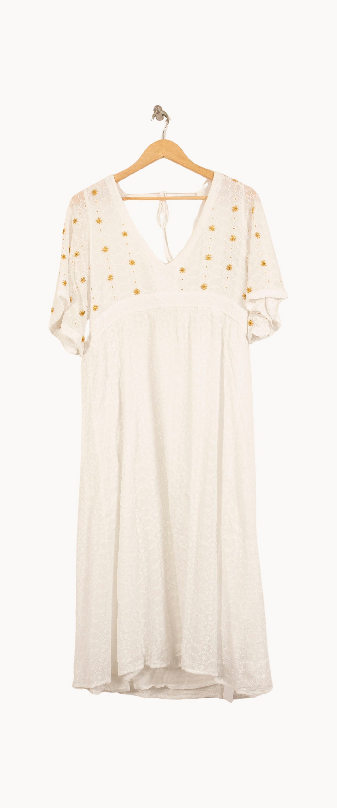 Robe Longue Blanche et Dorée - Taille T.U. de la marque Sundress | PARAD65012 - Vendu par Paradigme - Image 2