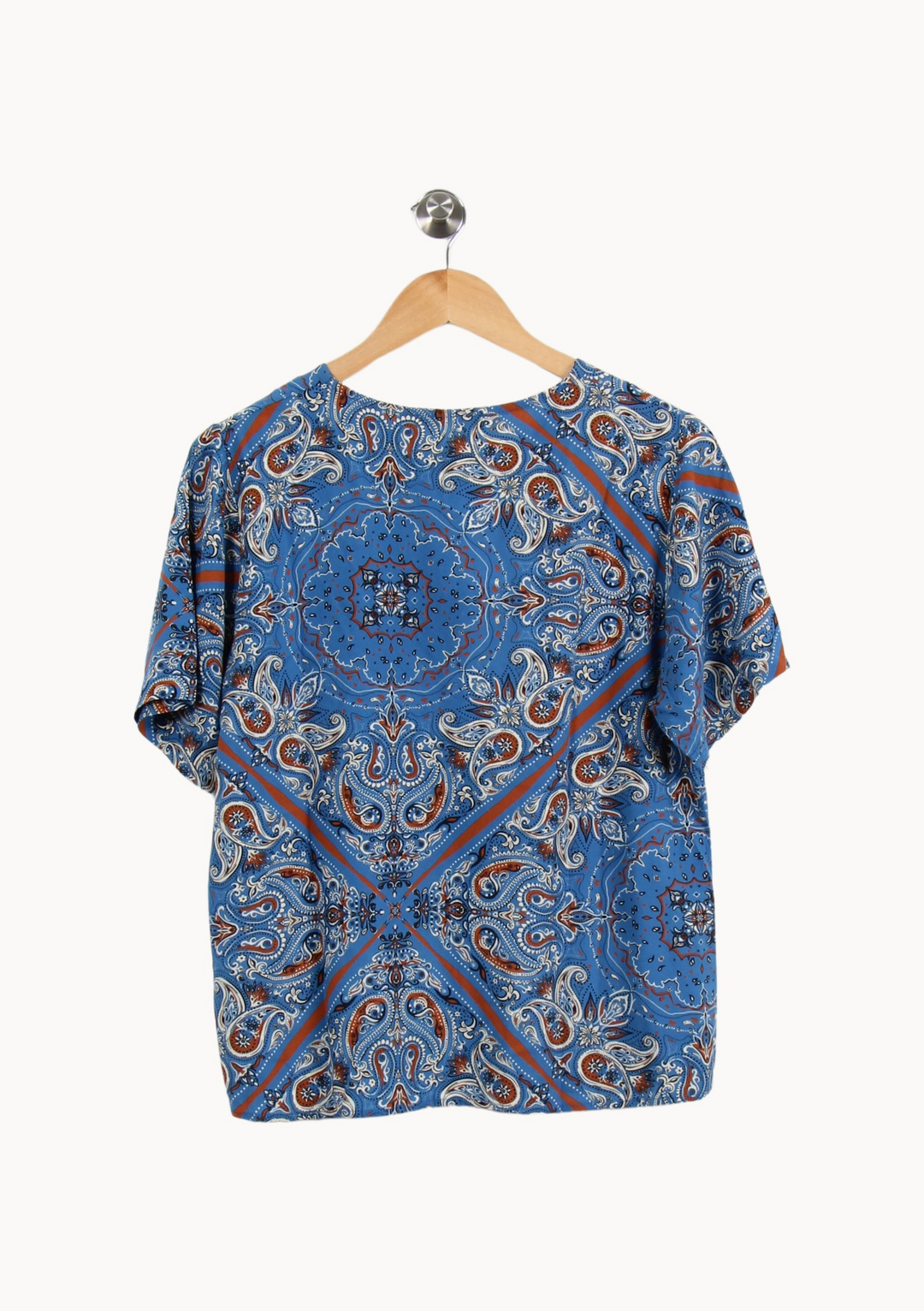 Blouse Bleue et Orange - Taille L/40 de la marque La Fée Maraboutée | PARAD68963 - Vendu par Paradigme - Image 4