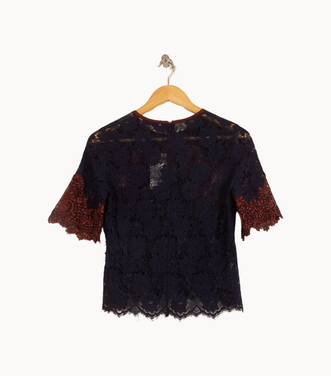 Blouse Bleue et Bordeaux - Taille S/36 de la marque Sandro | PARAD44645 - Vendu par Paradigme - Image 4