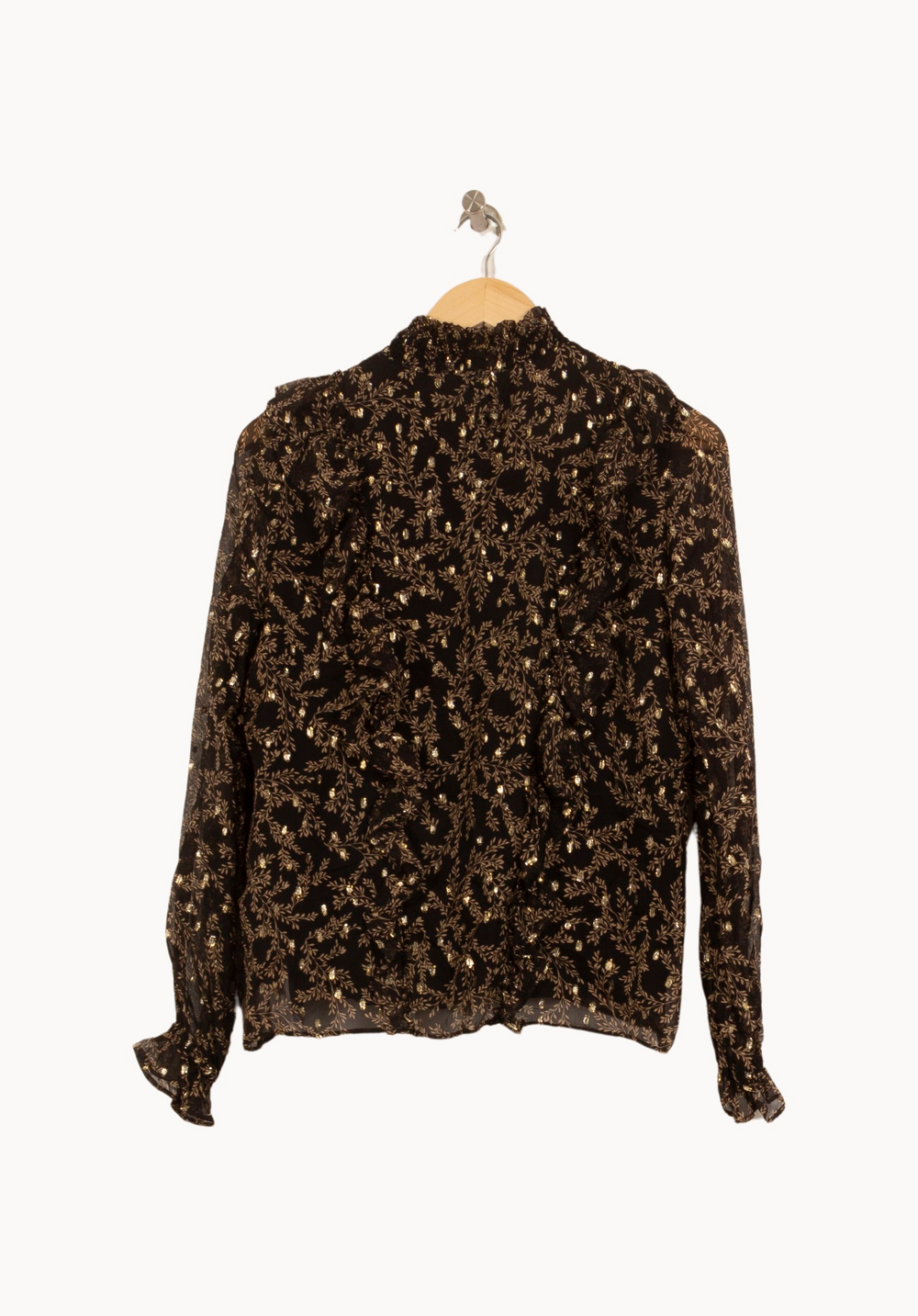 Blouse Noire et Dorée - Taille S/36 de la marque Sézane | PARAD50157 - Vendu par Paradigme - Image 4