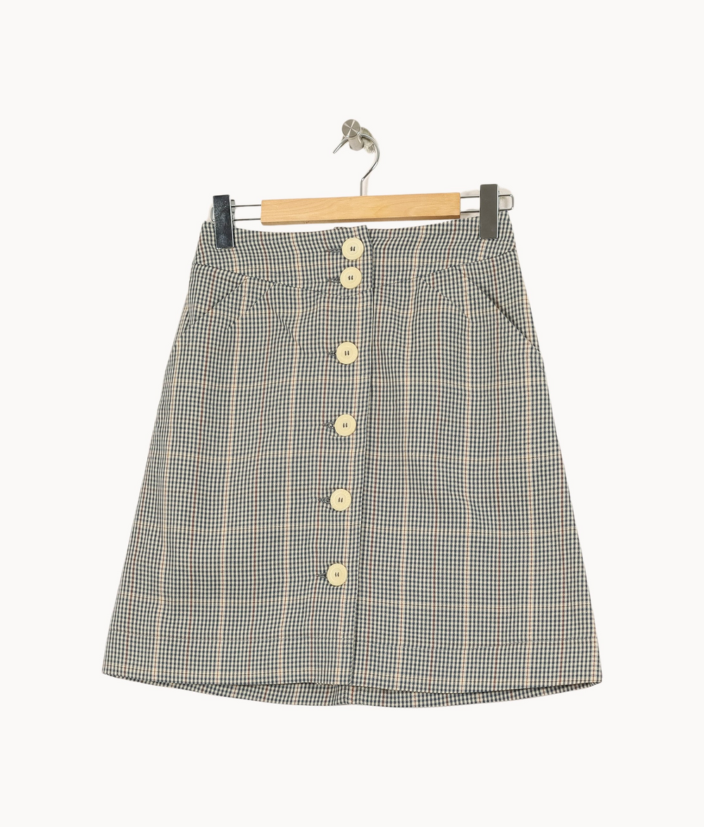 Jupe Courte Bleu et Beige - Taille S/36 de la marque Ines de la Fressange Paris | PARAD67934 - Vendu par Paradigme - Image 2