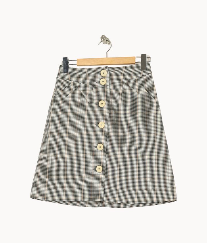 Jupe Courte Bleu et Beige - Taille S/36 de la marque Ines de la Fressange Paris | PARAD67934 - Vendu par Paradigme - Image 2