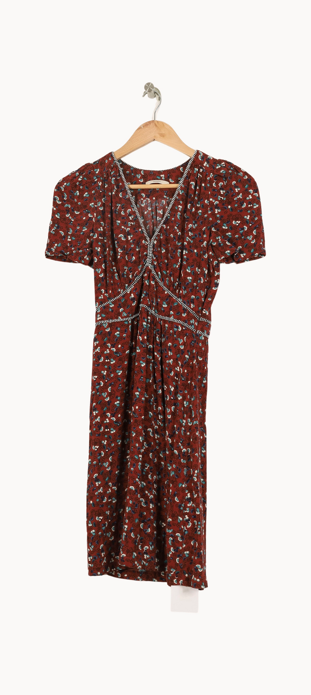 Robe Fleurie Bordeaux et Bleu - Taille XS/34 de la marque Sessùn | PARAD66787 - Vendu par Paradigme - Image 2