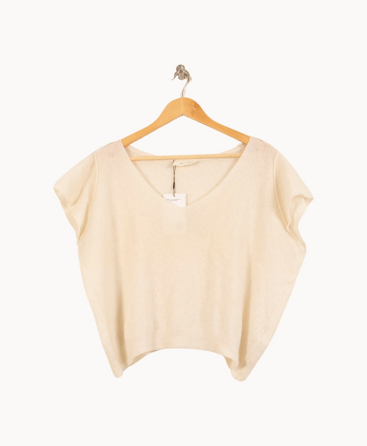 Pull Blanc - Taille L/40 de la marque American Vintage | PARAD45937 - Vendu par Paradigme - Image 2