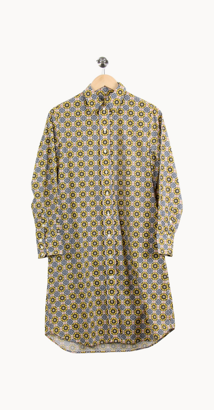 Robe Chemise Jaune et Bleue - Taille XS/34 de la marque Ines de la Fressange Paris | PARAD64894 - Vendu par Paradigme - Image 2