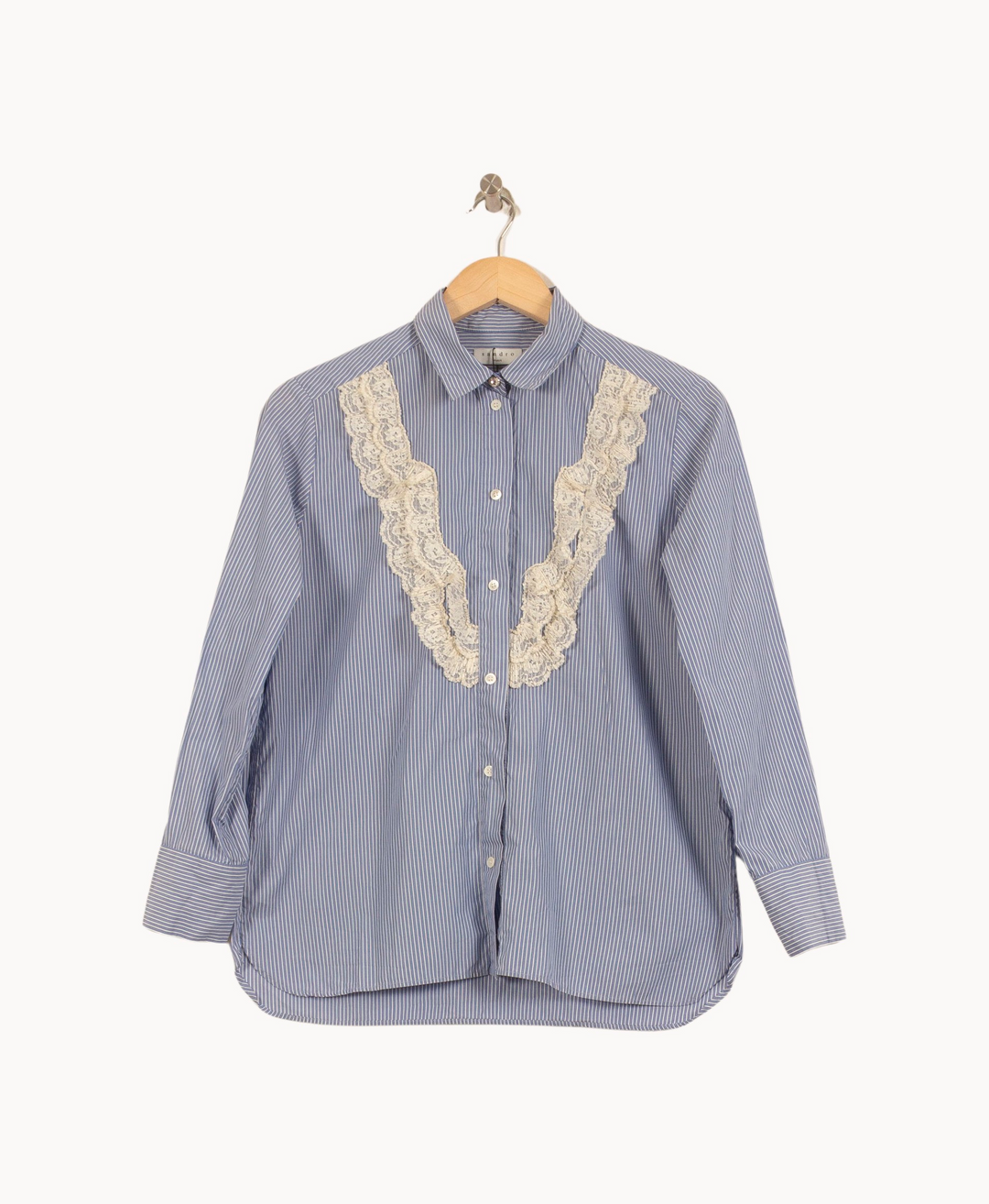 Chemise Bleue et Blanche - Taille S/36 de la marque Sandro | PARAD46051 - Vendu par Paradigme - Image 2