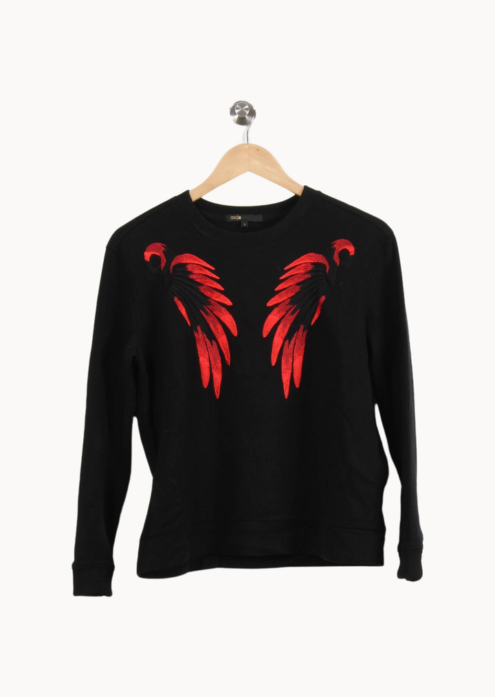 Sweat Noir et Rouge - Taille M/38 de la marque Maje | PARAD51857 - Vendu par Paradigme - Image 2
