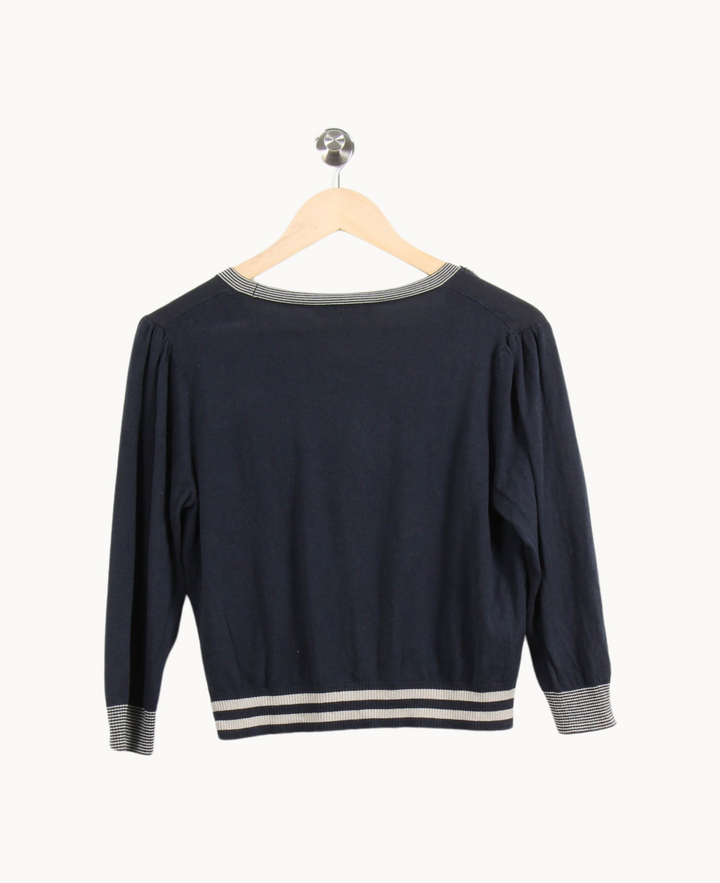 Cardigan Bleu et Blanc - Taille L/40 de la marque Weekend Max Mara | PARAD64330 - Vendu par Paradigme - Image 4
