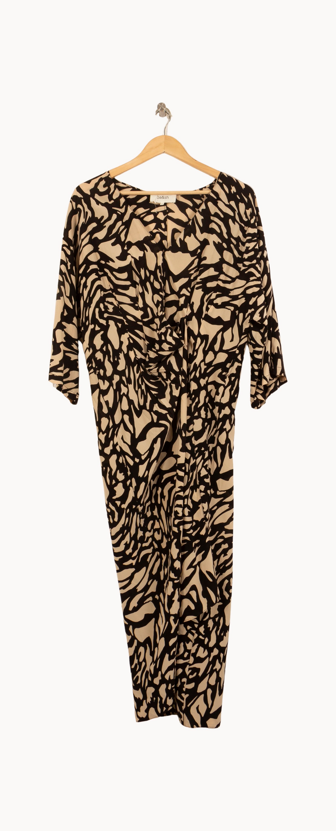 Robe Longue Noire et Beige - Taille XS/34 de la marque ba&sh | PARAD64135 - Vendu par Paradigme - Image 2