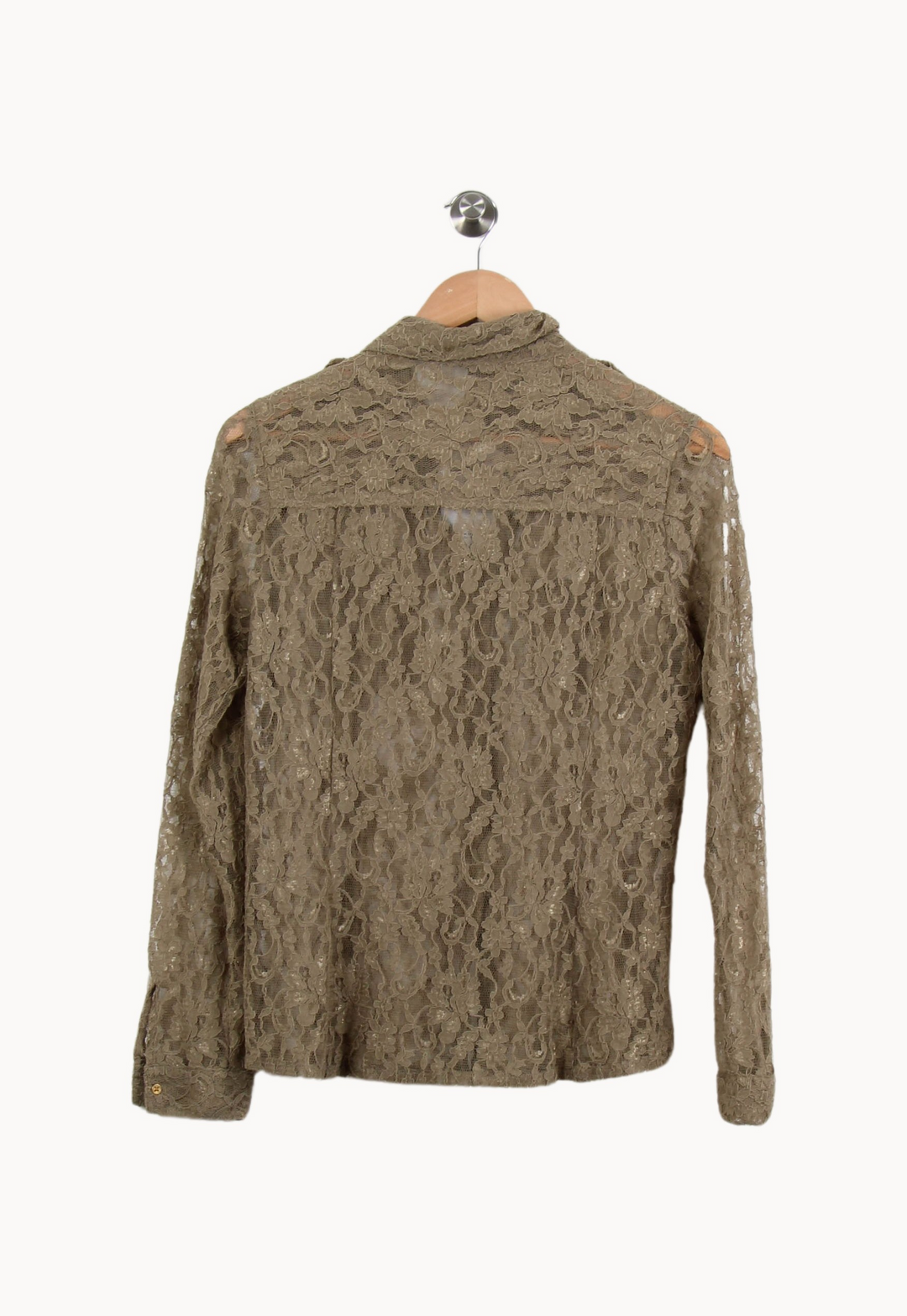 Chemise en Dentelle Verte - Taille L/40 de la marque Caroll | PLY1174 - Vendu par Paradigme - Image 4
