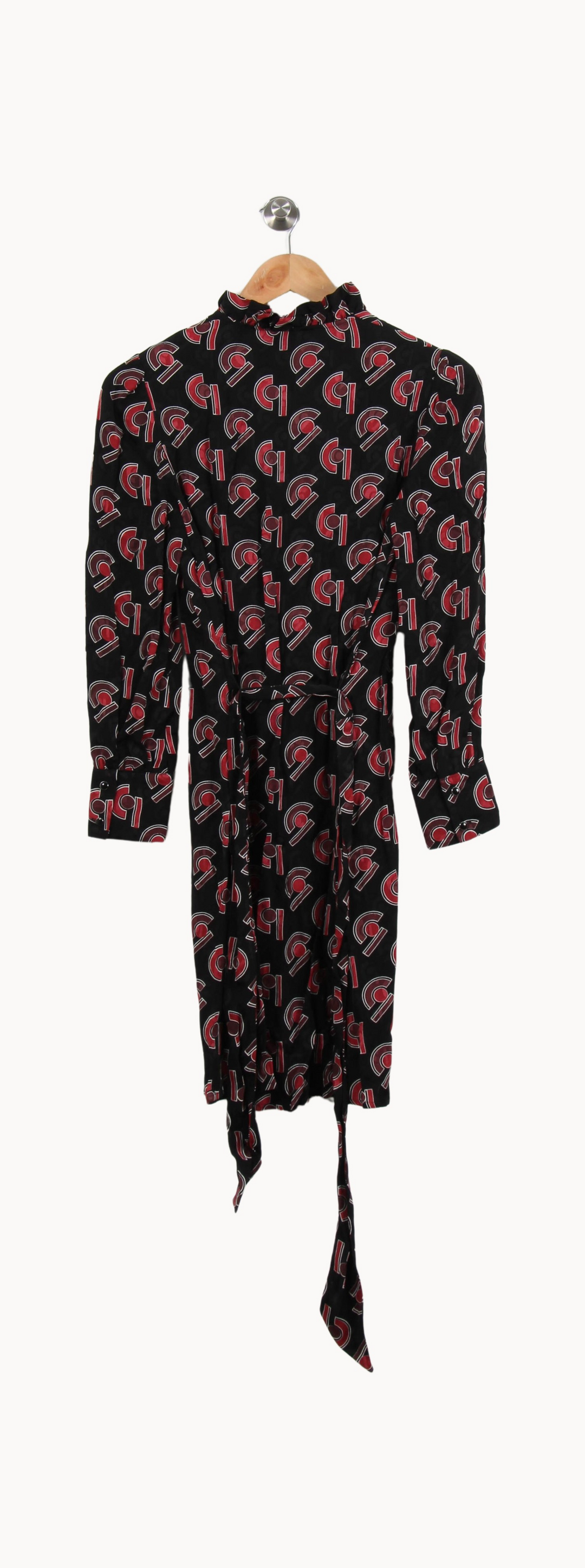 Robe Portefeuille Noire et Rouge - Taille XS/34 de la marque Claudie Pierlot | PARAD55647 - Vendu par Paradigme - Image 4