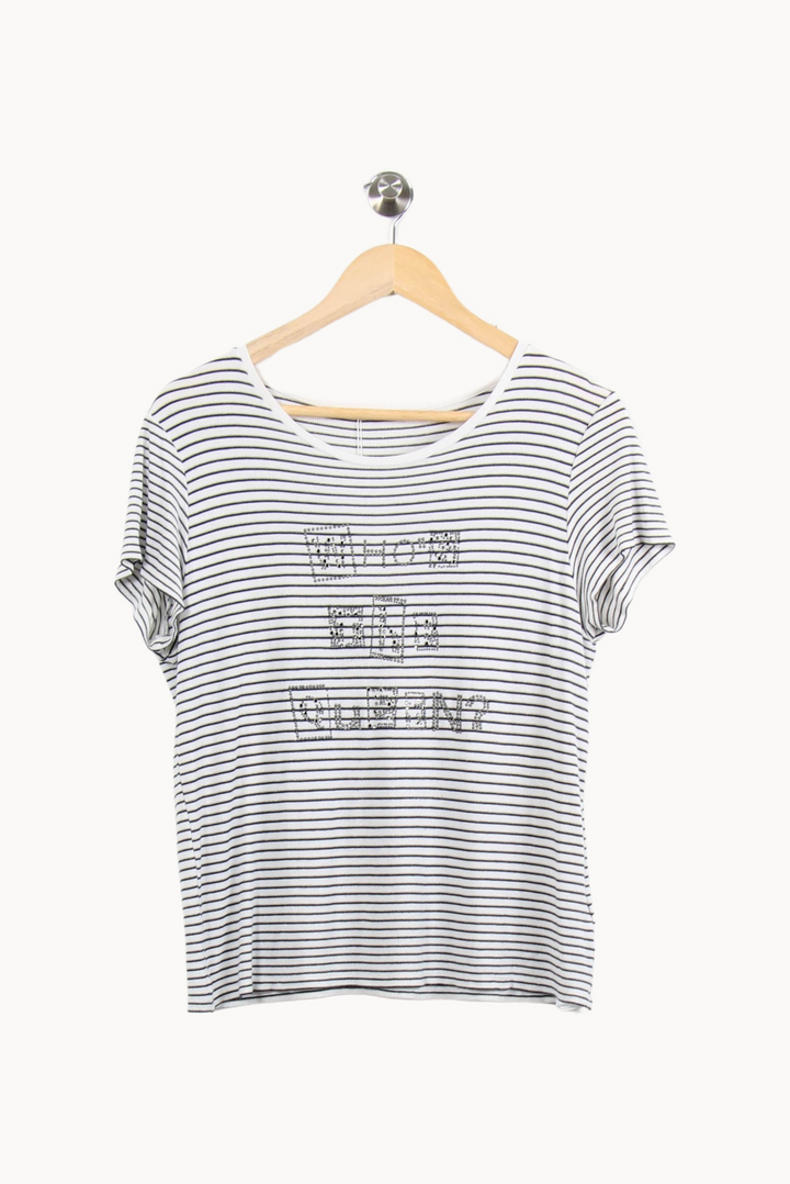 Tee-shirt Blanc et Noir - Taille L/40 de la marque IKKS | PARAD64193 - Vendu par Paradigme - Image 2