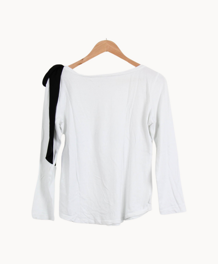 T-shirt Blanc et Noir - Taille M/38 de la marque Claudie Pierlot | PARAD67111 - Vendu par Paradigme - Image 4
