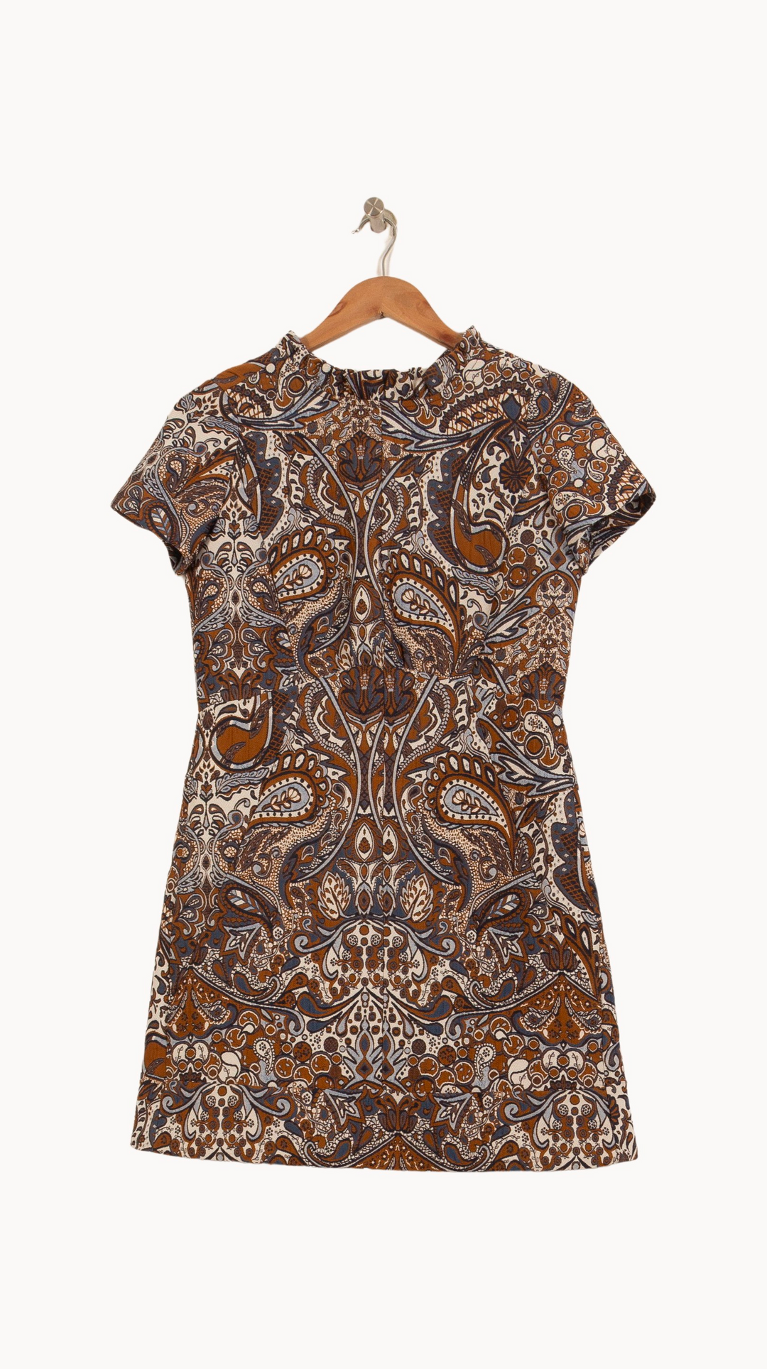 Robe Courte Marron et Bleue - Taille S/36 de la marque Maje | PARAD65022 - Vendu par Paradigme - Image 2