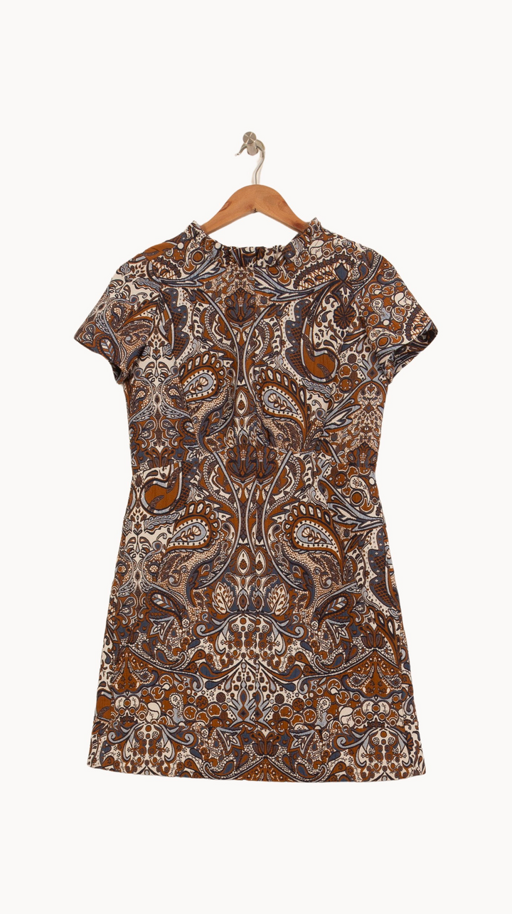 Robe Courte Marron et Bleue - Taille S/36 de la marque Maje | PARAD65022 - Vendu par Paradigme - Image 2