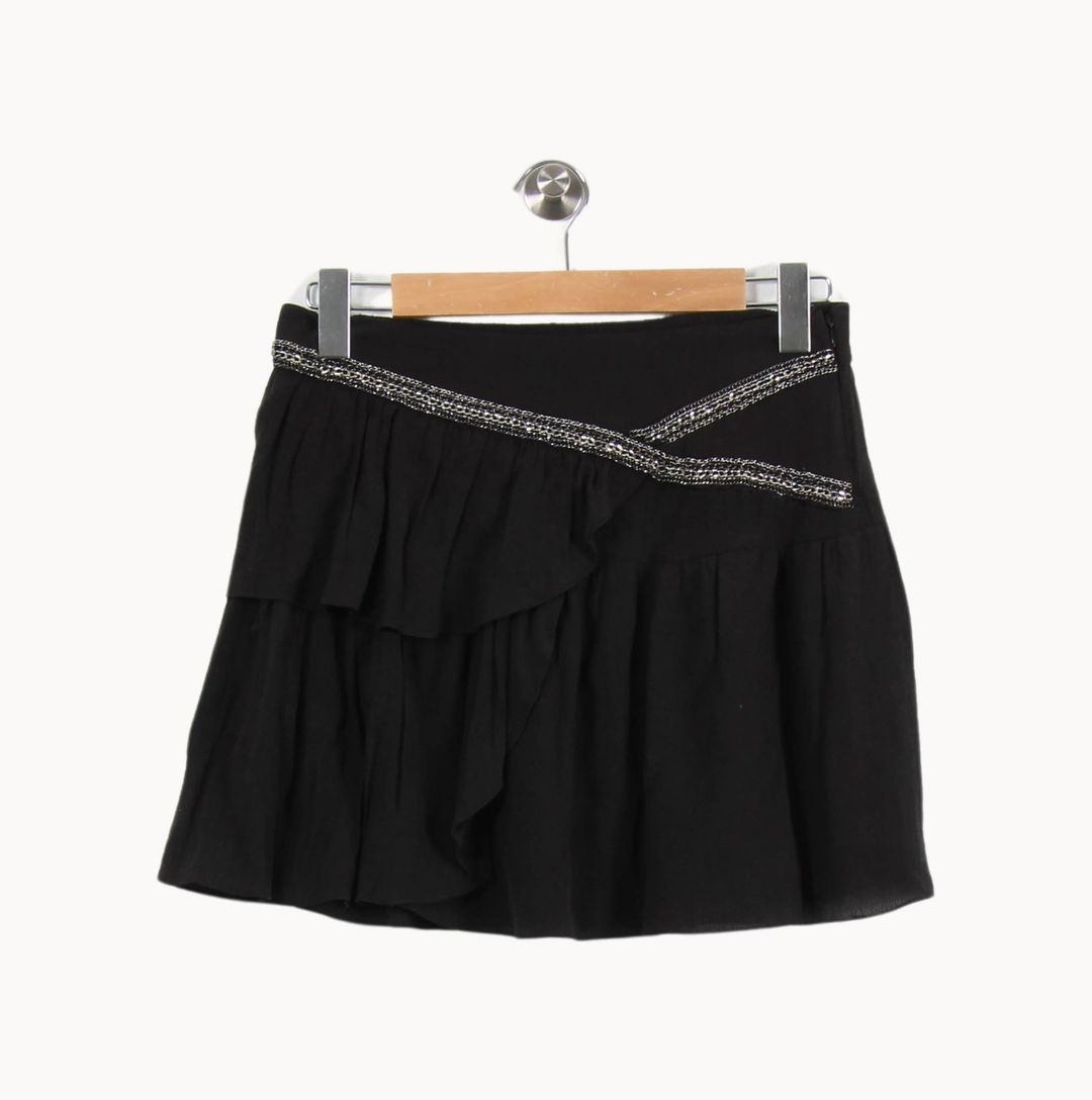 Jupe Volantée Noire - Taille M/38 de la marque Sandro | PARAD53413 - Vendu par Paradigme - Image 2