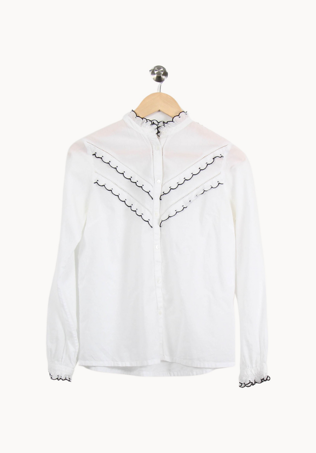 Chemise Blanche et Noire - Taille XS/34 de la marque Sézane | PARAD29542 - Vendu par Paradigme - Image 2