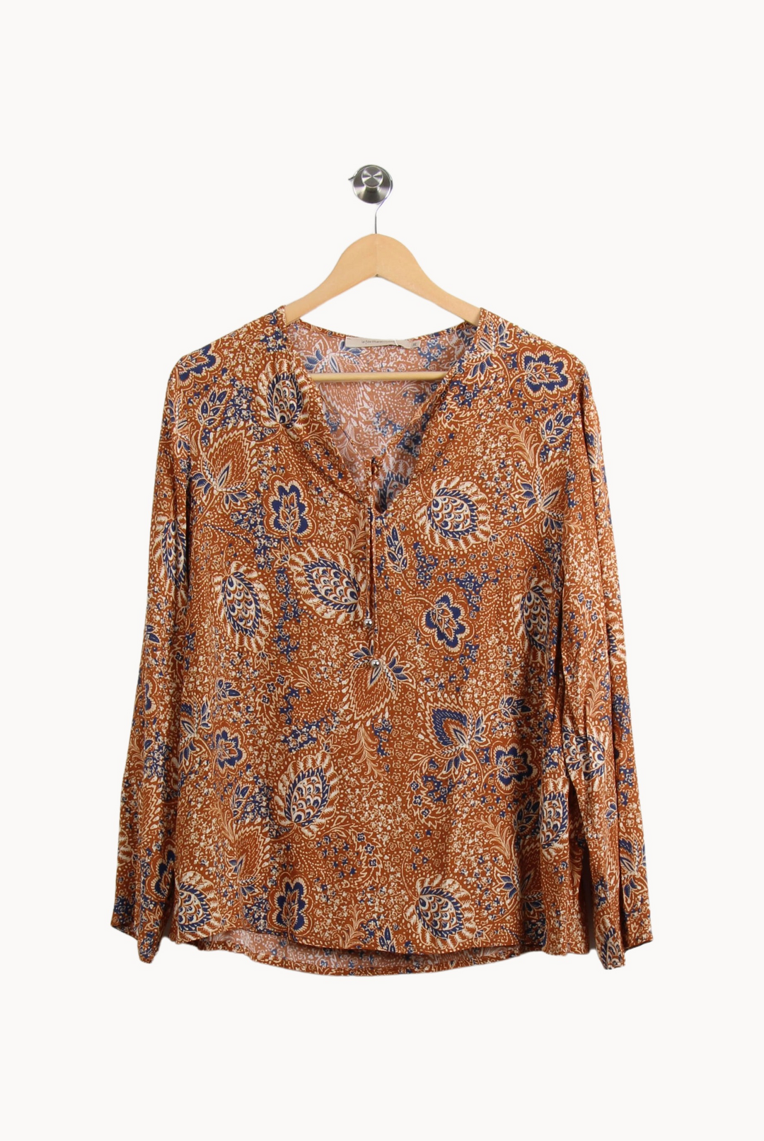 Blouse Marron et Bleue - Taille M/38 de la marque La Fée Maraboutée | PARAD64932 - Vendu par Paradigme - Image 2