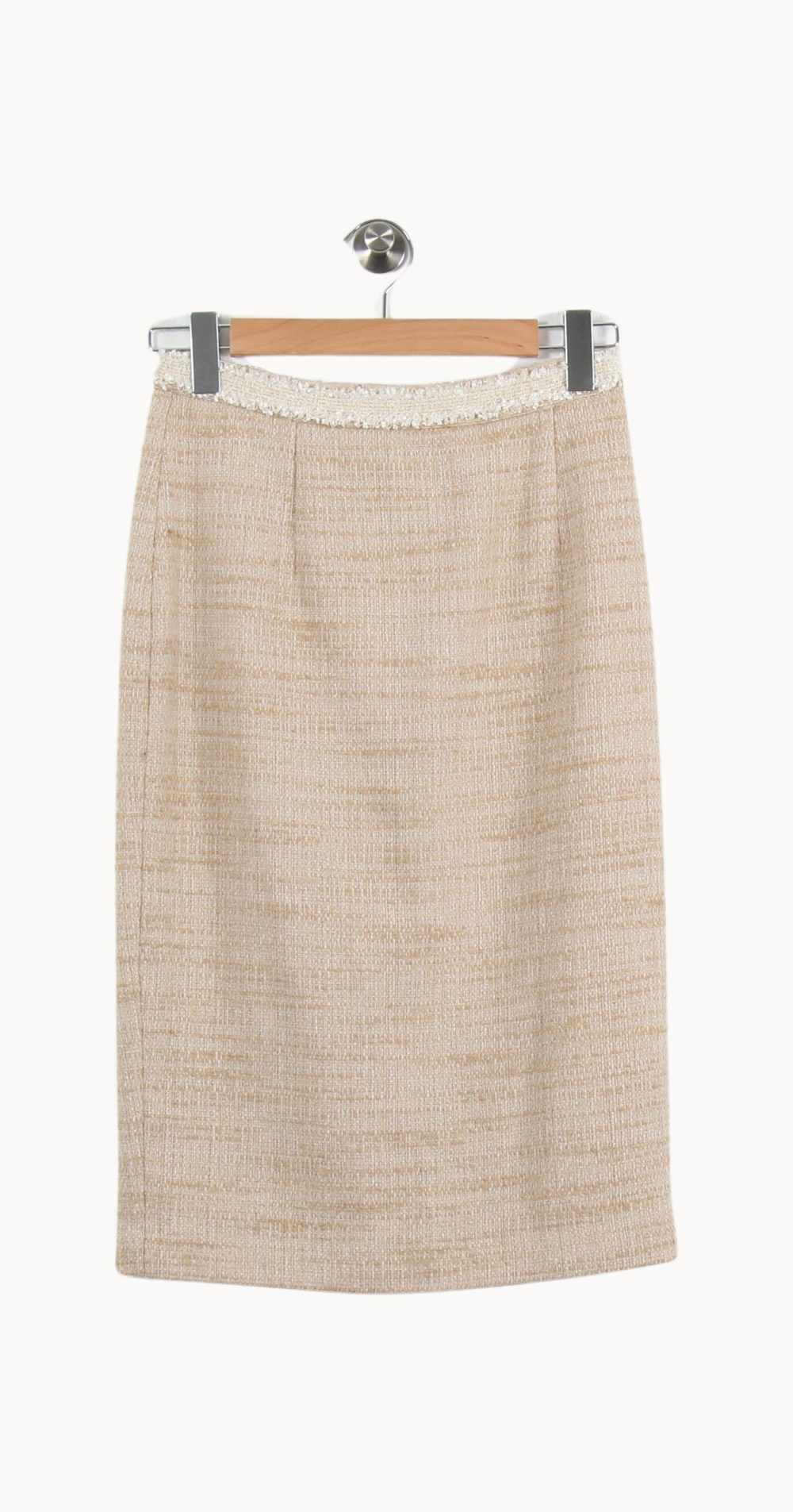 Jupe Droite Beige - Taille S/36 de la marque Ines de la Fressange Paris | PARAD69026 - Vendu par Paradigme - Image 2
