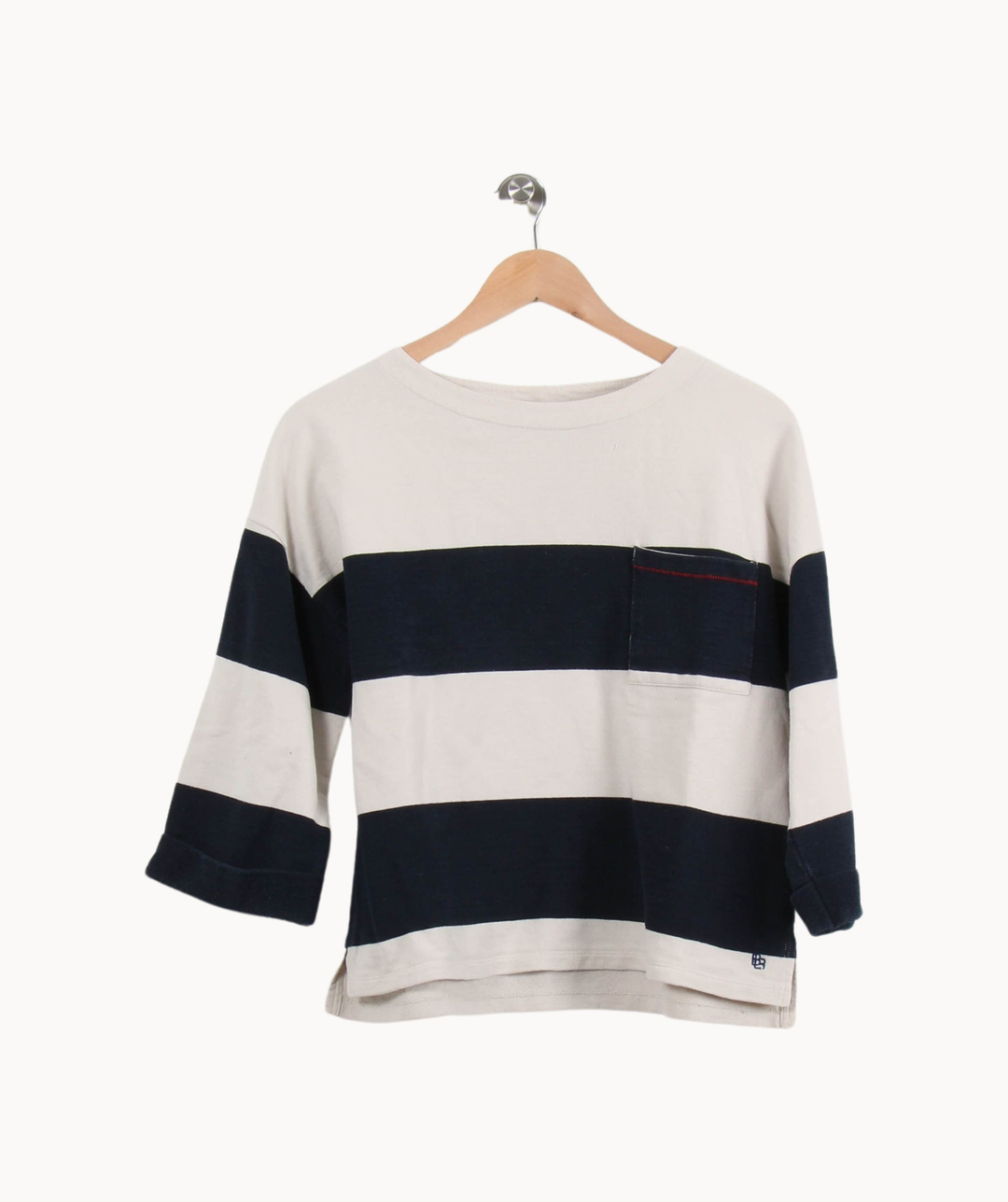 Pull Rayé Bleu Marine et Blanc - Taille S/36 de la marque Bellerose | PARAD69516 - Vendu par Paradigme - Image 2