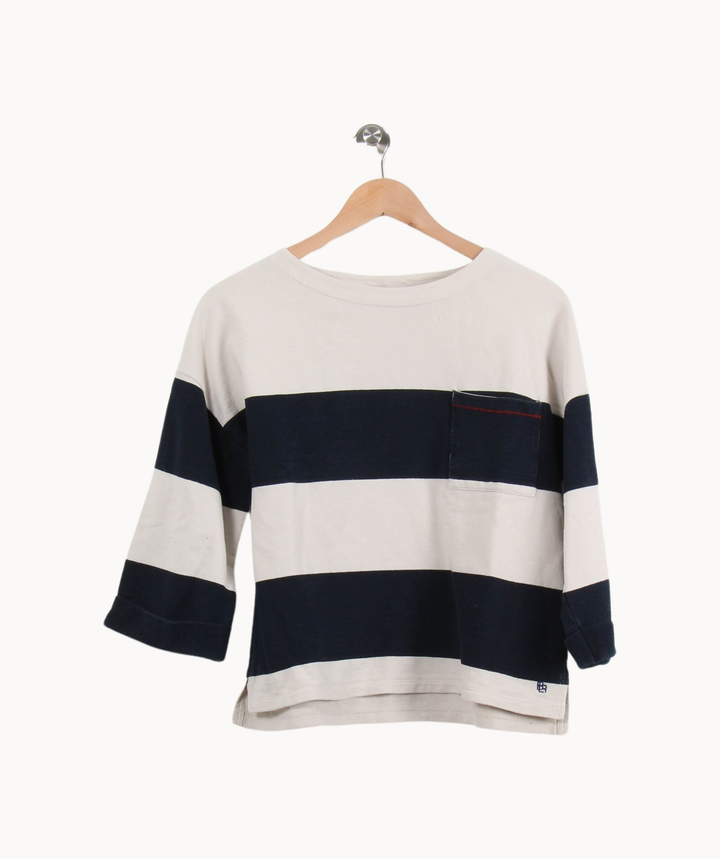 Pull Rayé Bleu Marine et Blanc - Taille S/36 de la marque Bellerose | PARAD69516 - Vendu par Paradigme - Image 2