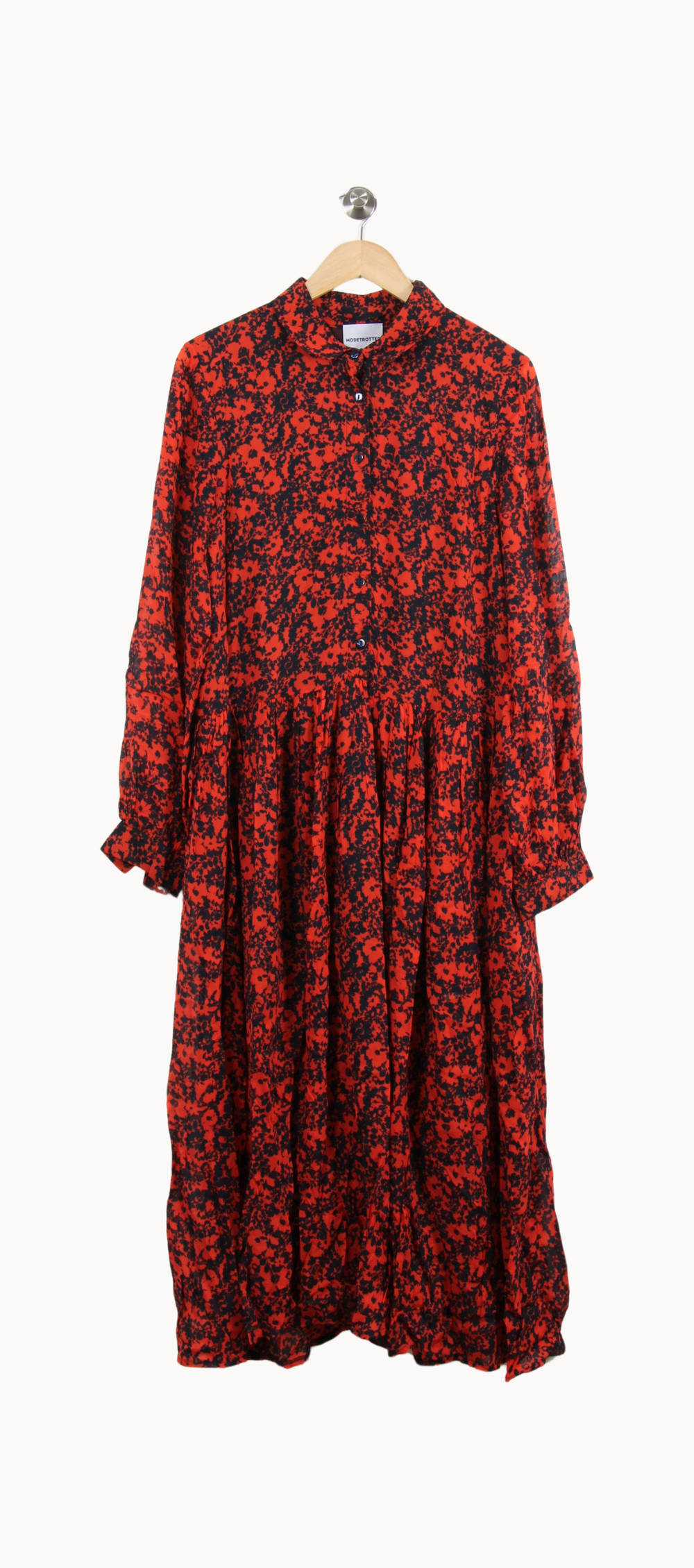 Robe Longue Orange et Noire - Taille M/38 de la marque Modetrotter | PARAD50866 - Vendu par Paradigme - Image 2