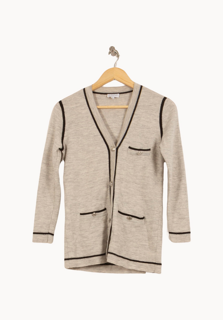 Cardigan gris - Taille S/36 de la marque Claudie Pierlot | PARAD44337 - Vendu par Paradigme - Image 2