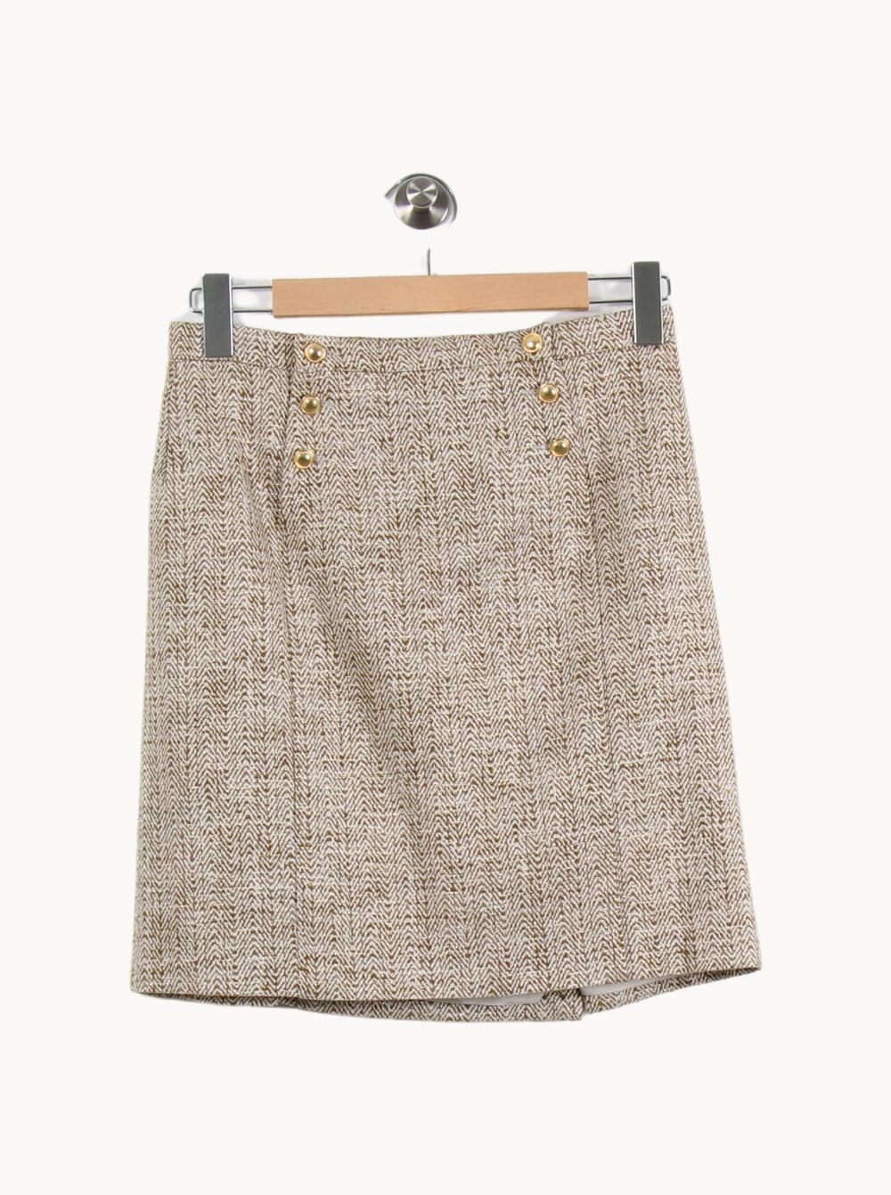 Jupe Courte Beige - Taille S/36 de la marque Ines de la Fressange Paris | PARAD69025 - Vendu par Paradigme - Image 2