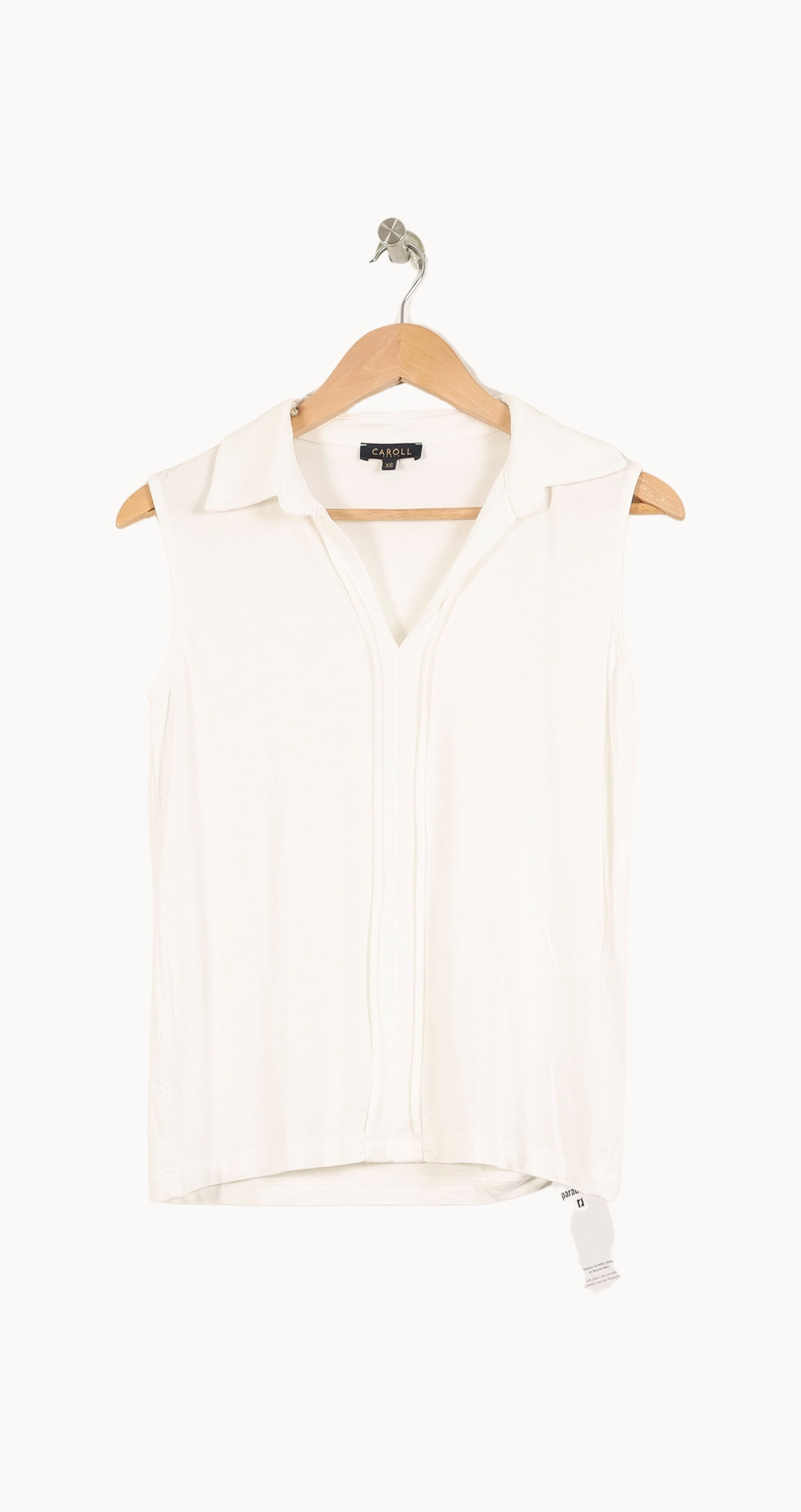 Chemisier Sans Manches Blanc - Taille S/36 de la marque Caroll | PARAD69087 - Vendu par Paradigme - Image 2