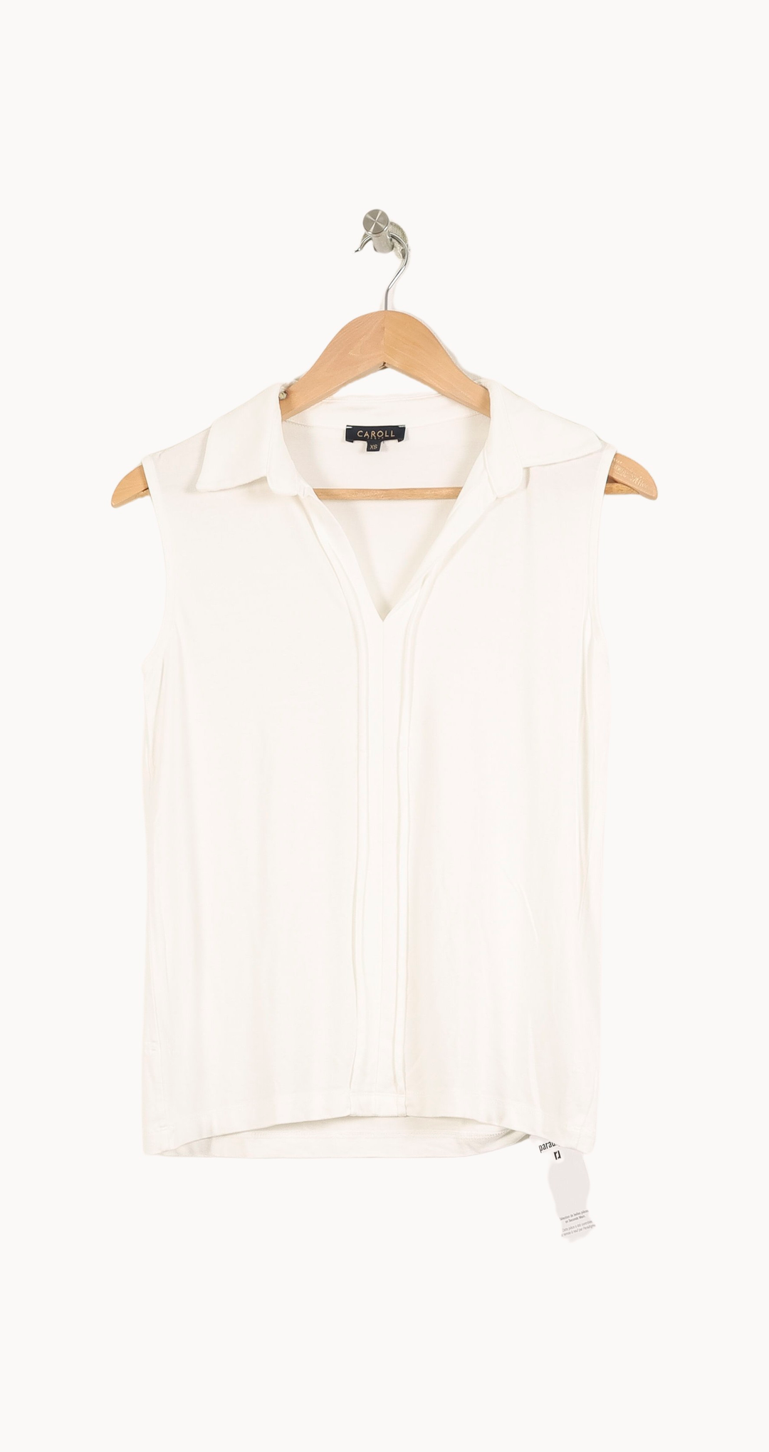 Chemisier Sans Manches Blanc - Taille S/36 de la marque Caroll | PARAD69087 - Vendu par Paradigme - Image 2