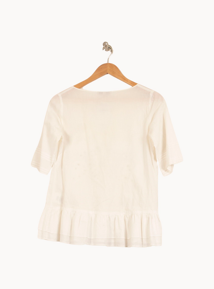 Blouse Blanche - Taille S/36 de la marque Sandro | PARAD63788 - Vendu par Paradigme - Image 4