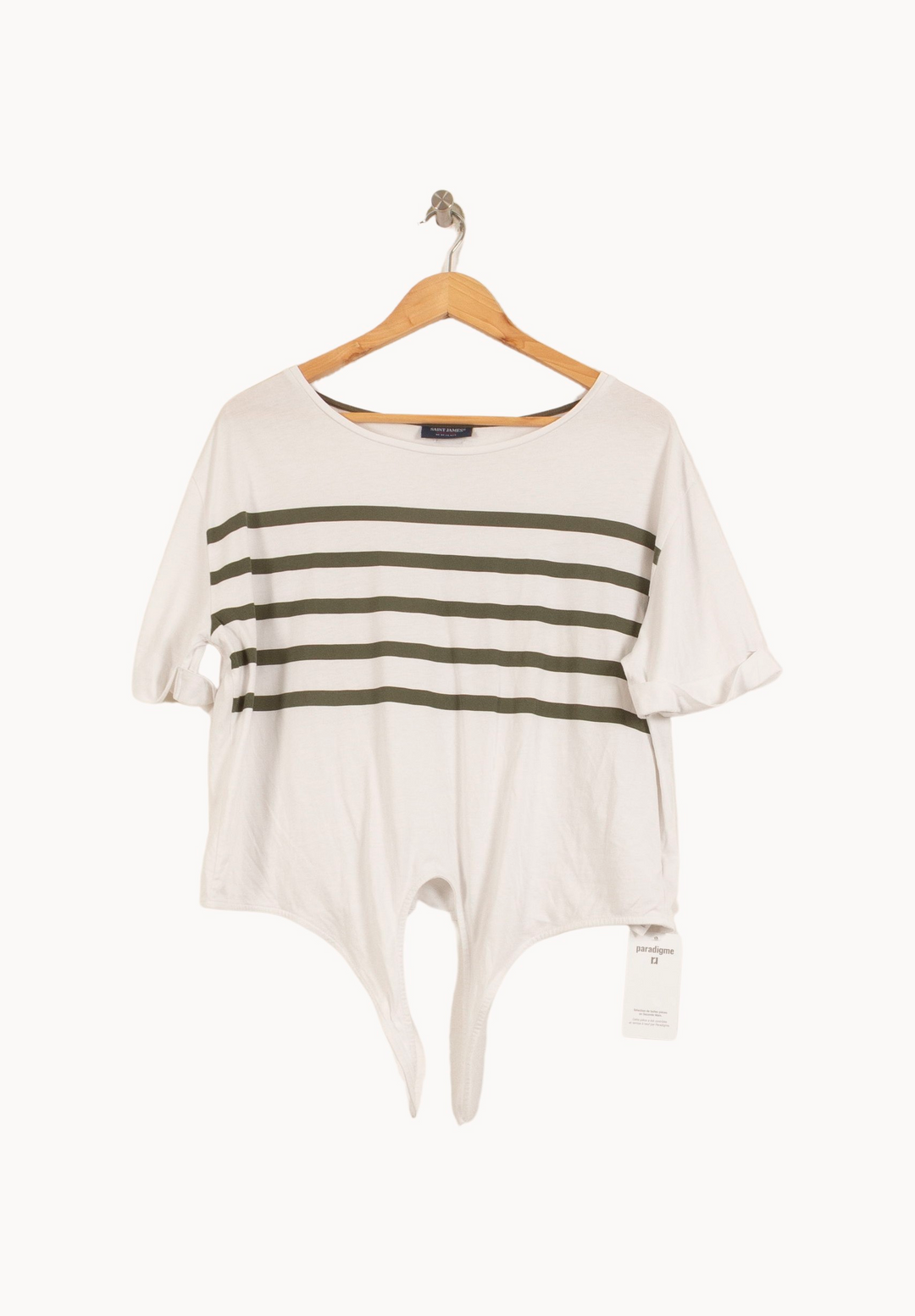 T-shirt blanc rayé - Taille XL/42 de la marque Saint James | PARAD47912 - Vendu par Paradigme - Image 2