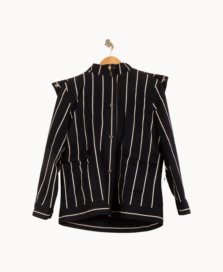 Parka Bleu et Blanche - Taille M/38 de la marque Claudie Pierlot | PARAD45934 - Vendu par Paradigme - Image 2