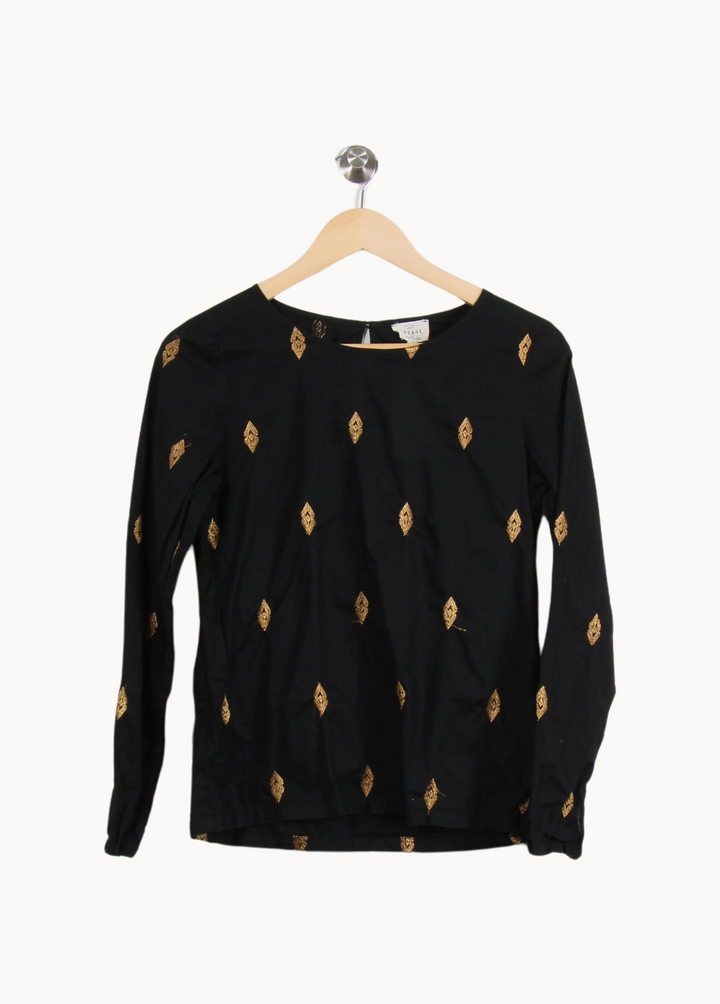 Blouse Noire et Dorée - Taille S/36 de la marque Sézane | PARAD67365 - Vendu par Paradigme - Image 2