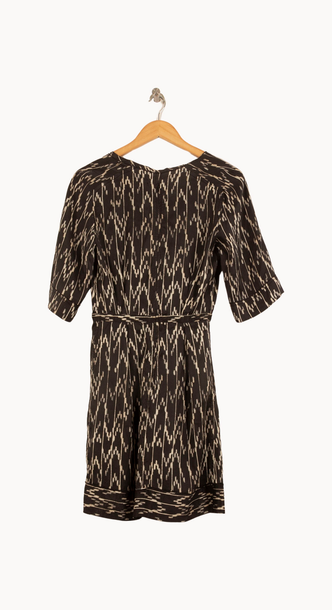 Robe Imprimée Noire et Beige - Taille XS/34 de la marque Isabel Marant | PARAD63308 - Vendu par Paradigme - Image 4