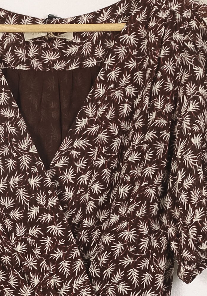 Robe Fleurie Marron et Blanche - Taille XS/34 de la marque Vanessa Bruno | PARAD54737 - Vendu par Paradigme - Image 3