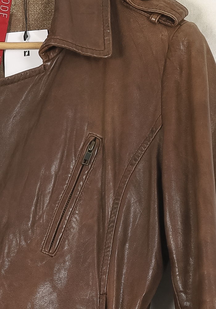 Veste En Cuir Marron - Taille L/40 de la marque IKKS | PLY0881 - Vendu par Paradigme - Image 3