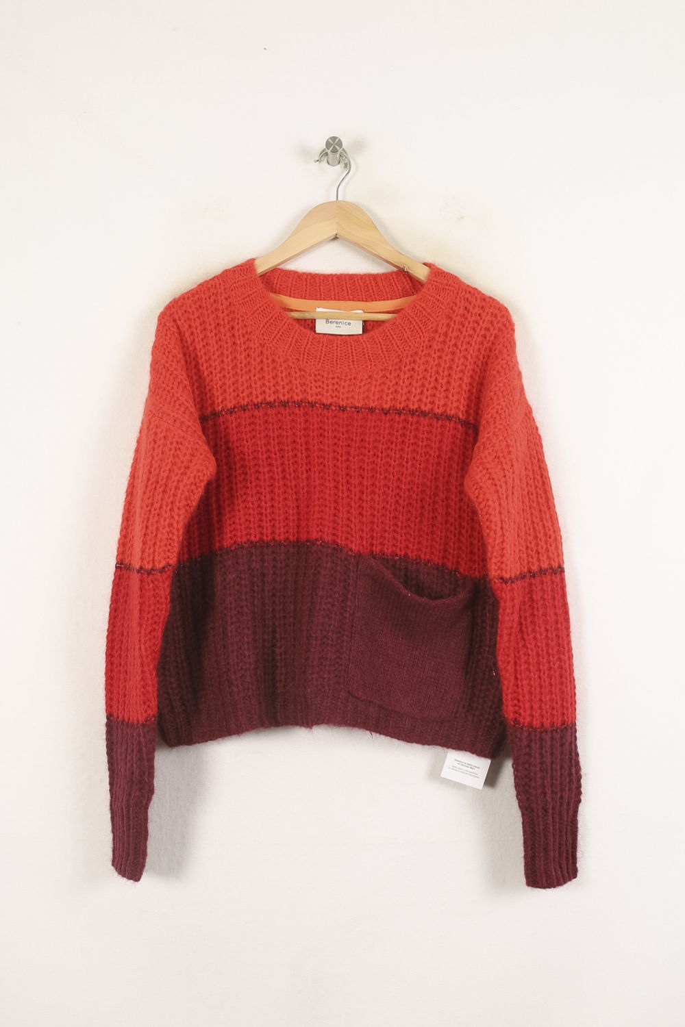 Pull Rouge et Bordeaux - Taille S/36 de la marque Bérénice | PARAD73294 - Vendu par Paradigme - Image 2