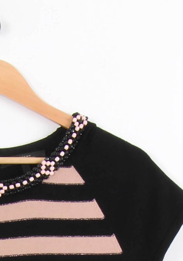 Robe Courte Noir et Rose - Taille L/40 de la marque Weekend Max Mara | PARAD46020 - Vendu par Paradigme - Image 3