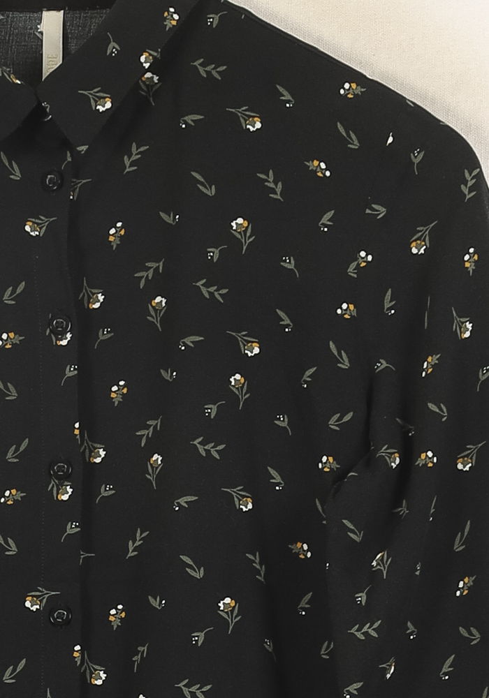 Chemise Noire à motifs - Taille XS/34 de la marque I.Code | PARAD69348 - Vendu par Paradigme - Image 3