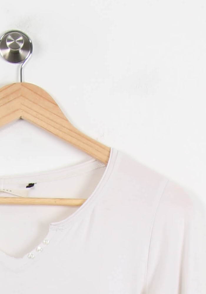 Tee-shirt Blanc et Rose - Taille M/38 de la marque IKKS | PARAD54002 - Vendu par Paradigme - Image 3