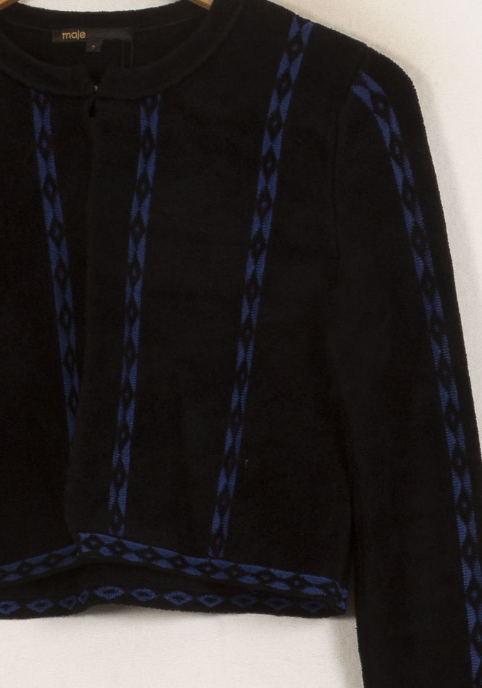 Veste Courte Noire et Bleue - Taille M/38 de la marque Maje | PARAD39553 - Vendu par Paradigme - Image 3