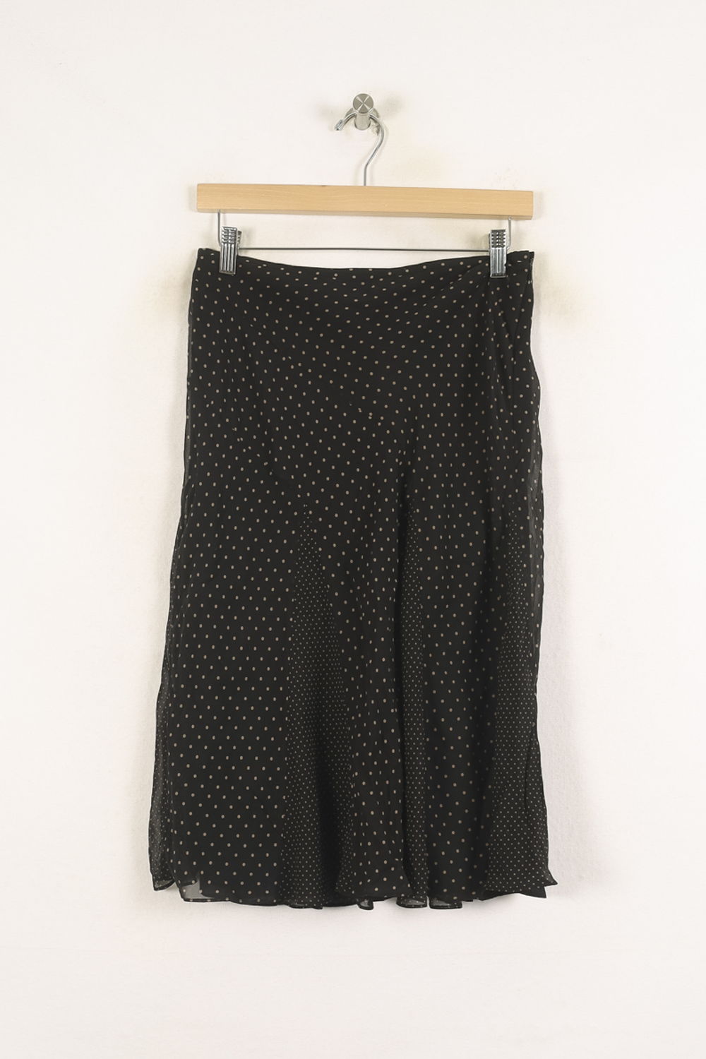 Jupe Longue Noire à Pois Beiges - Taille M/38 de la marque Caroll | PARAD56328 - Vendu par Paradigme - Image 2
