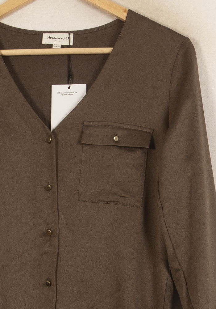 Blouse Marron - Taille S/36 de la marque Maison 123 | PARAD45078 - Vendu par Paradigme - Image 3