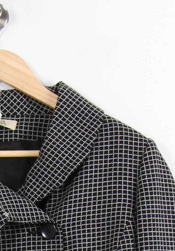 Veste Carreaux Noire et Blanche - Taille L/40 de la marque Maison 123 | RVLI0982 - Vendu par Paradigme - Image 3