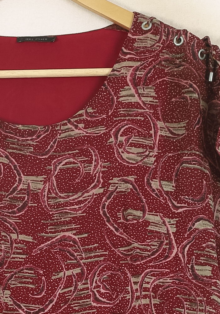 Robe Courte Rouge et Beige - Taille S/36 de la marque IKKS | PARAD69115 - Vendu par Paradigme - Image 3