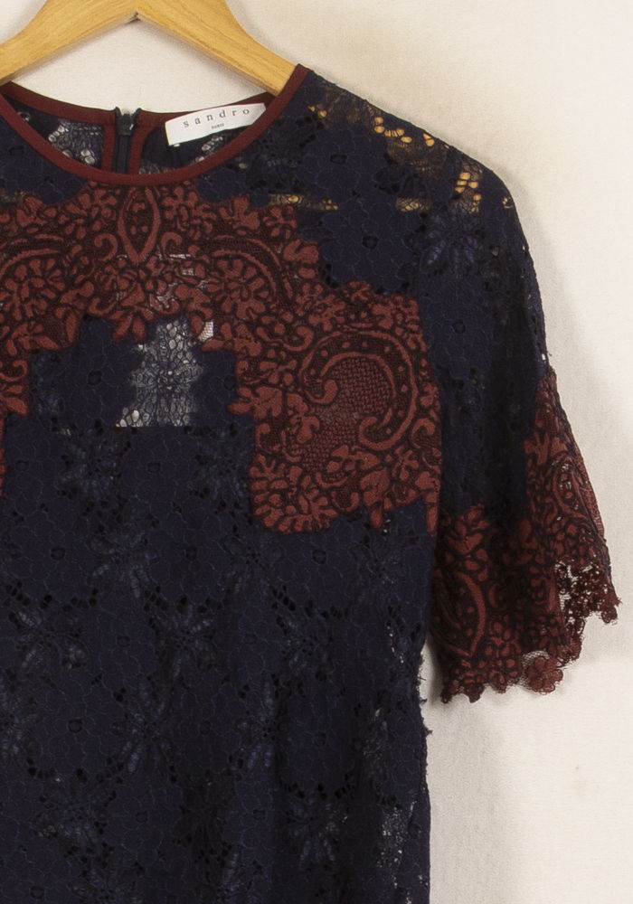 Blouse Bleue et Bordeaux - Taille S/36 de la marque Sandro | PARAD44645 - Vendu par Paradigme - Image 3