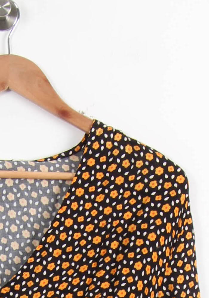 Robe Courte Noire et Orange - Taille XS/34 de la marque Bizance | PARAD25926 - Vendu par Paradigme - Image 3